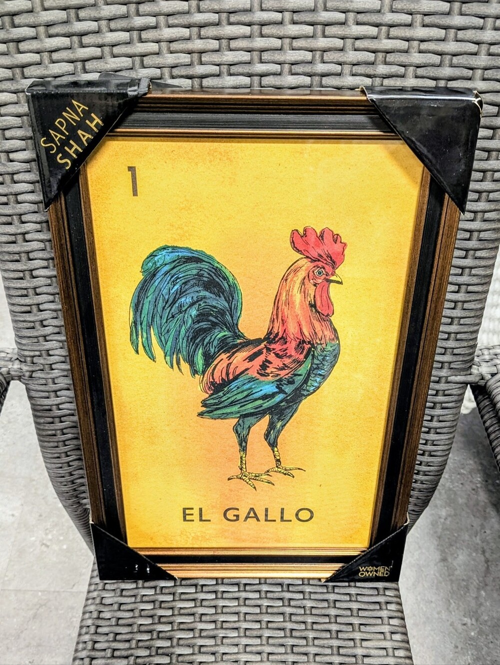 🐓 New Sapna Shah Loteria El Gallo Rooster Art Print - 12x18